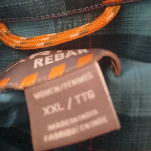 Ariat Rebar Women's Blue  Plaid Button Up Shirt With Tab Sleeves Size XXL - Picture 4 of 10